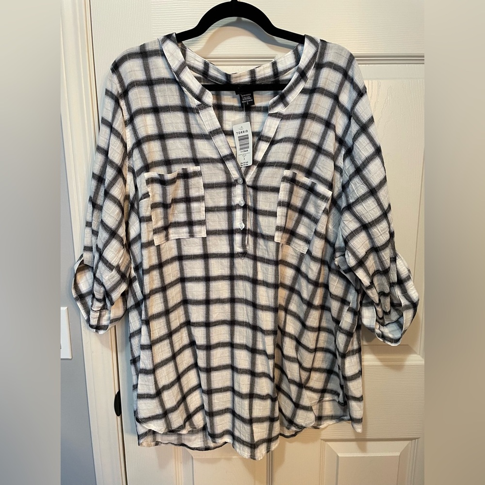 Torrid Plaid Top Size 3